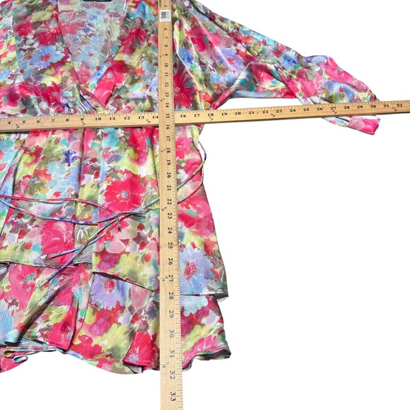 Zara Dress Womens Small Pink Floral Tiered Ruffle Long Sleeve Boho Spring Summer - Picture 10 of 10